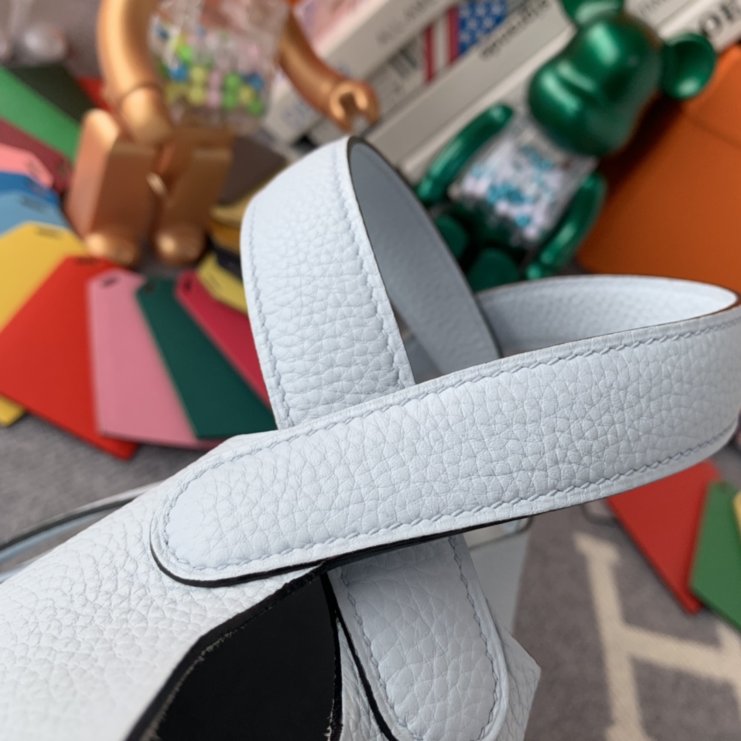 에르메스 피코탄18 라이트블루 은장 끌레망스 가죽